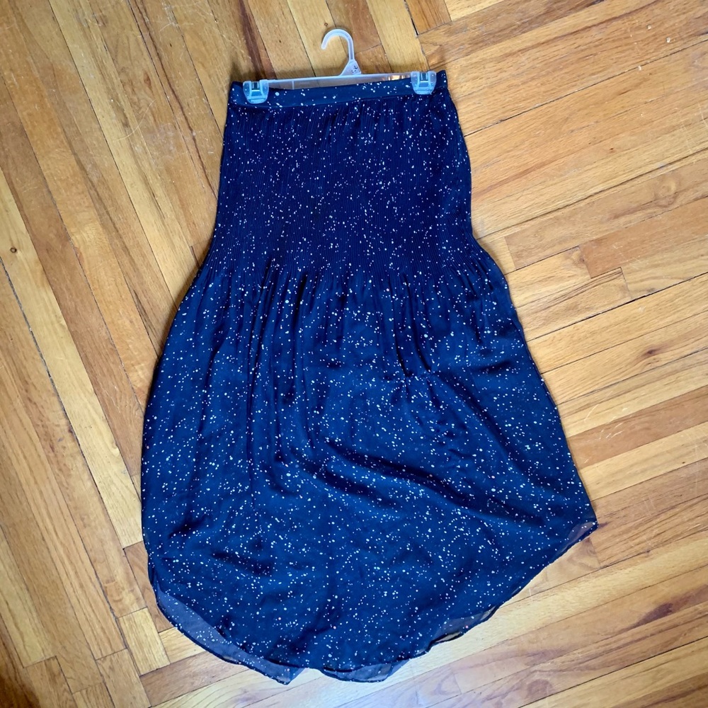 🌵Metaphor smocked elective waist maxi skirt size xs blue with multicolored dots